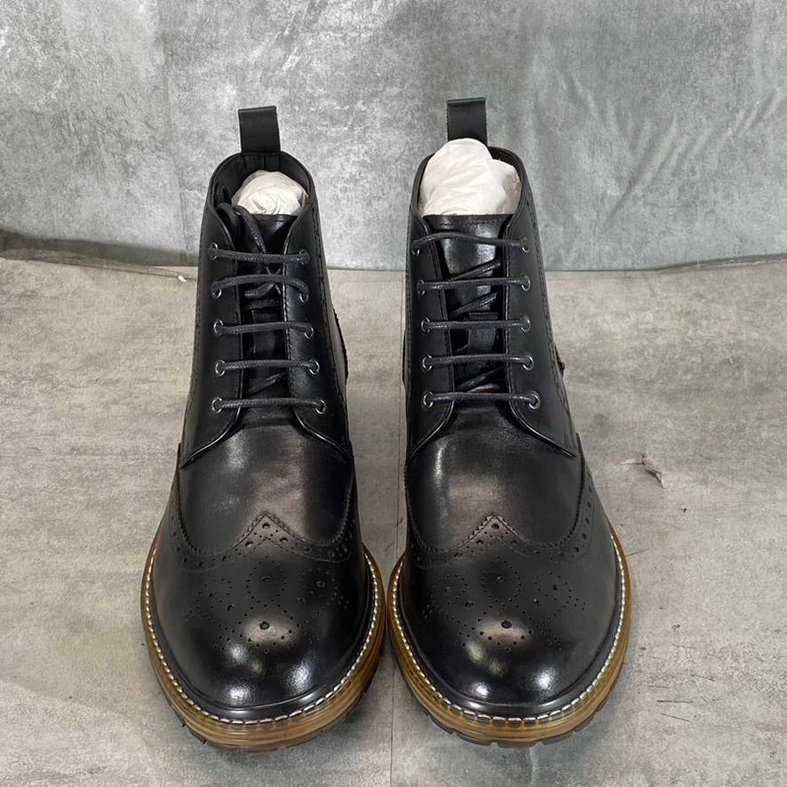 VINTAGE FOUNDRY CO. Men's Black Leather Titus Lace-Up Ankle Boots SZ 9