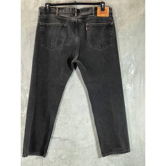 LEVI'S Men's Black 505 Regular-Fit Straight-Leg Denim Non-Stretch Jeans SZ 40X30