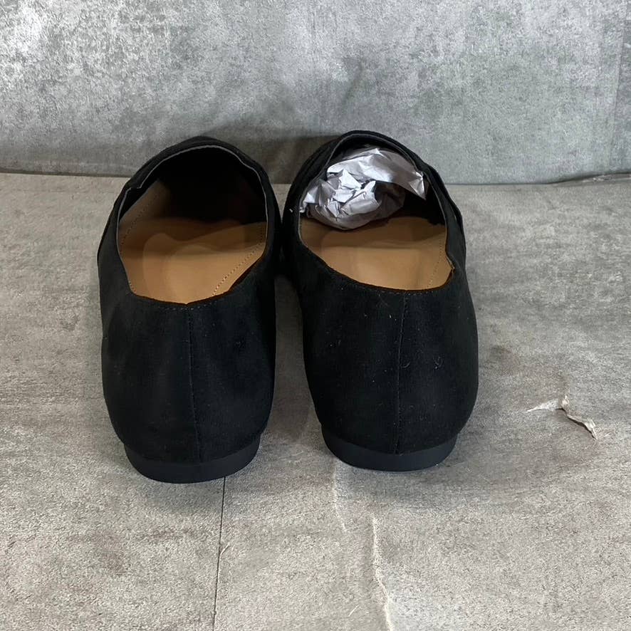 JOURNEE COLLECTION Women's Black Mindee Crisscross Pointed-Toe Slip-On Flat SZ8