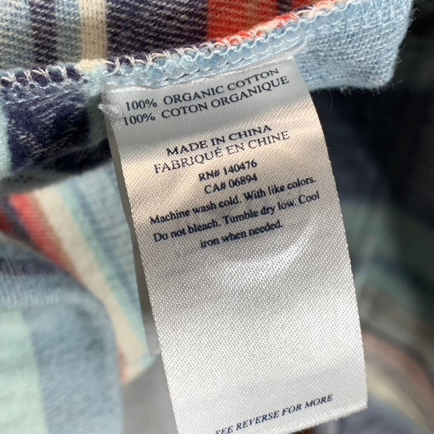 FAHERTY BRAND Men's Blue/Orange/Red Three-Button Baja Pullover Hooded Poncho SZL