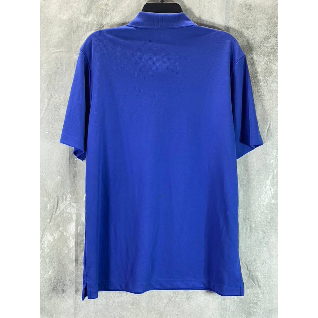 LANDS' END Outfitters Men's Dark Blue Active Pique Polo Short-Sleeve Shirt SZ M