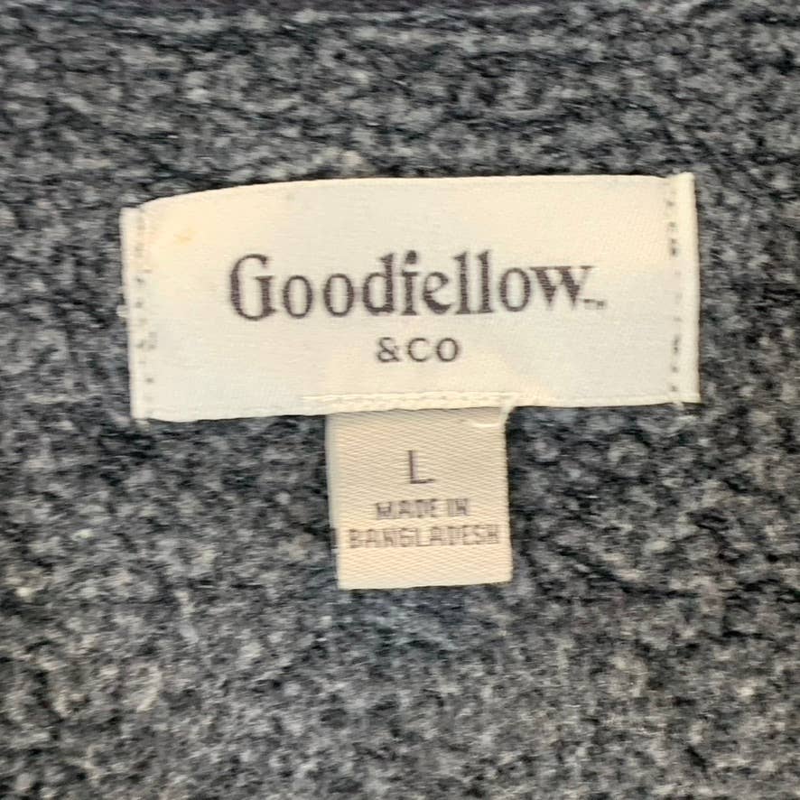 GOODFELLOW & CO Men's Charcoal Basic Regular-Fit Crewneck Sweatshirt SZ L