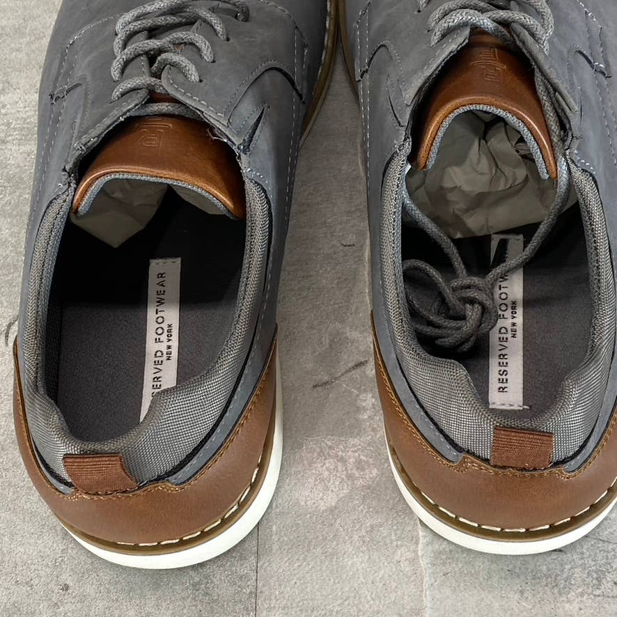 RESERVED FOOTWEAR NEW YORK Men's Grey Vertigo Lace-Up Oxford Shoes SZ 9