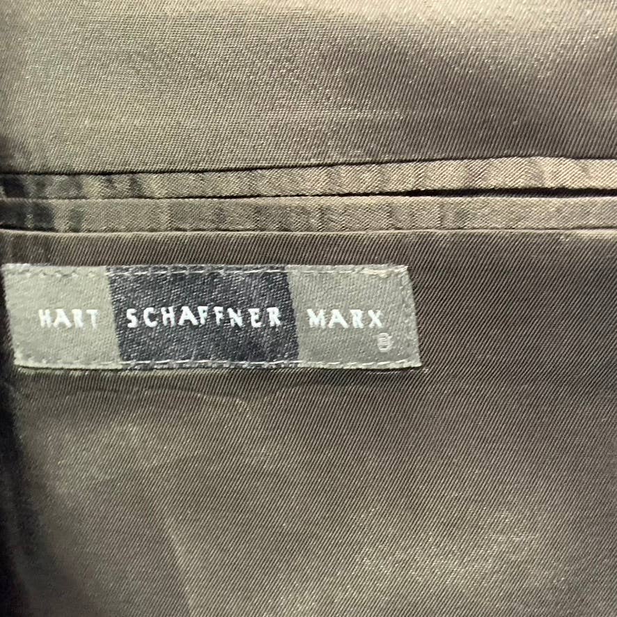 HART SCHAFFNER MARX Men's Long Brown Pinstripe Two-Button Suit Jacket SZ 42L