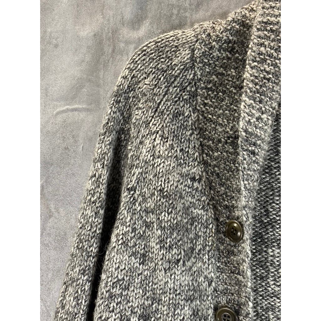 J.CREW Men's Grey Marled Wool Blend Knit Shawl Collar Cardigan SZ S