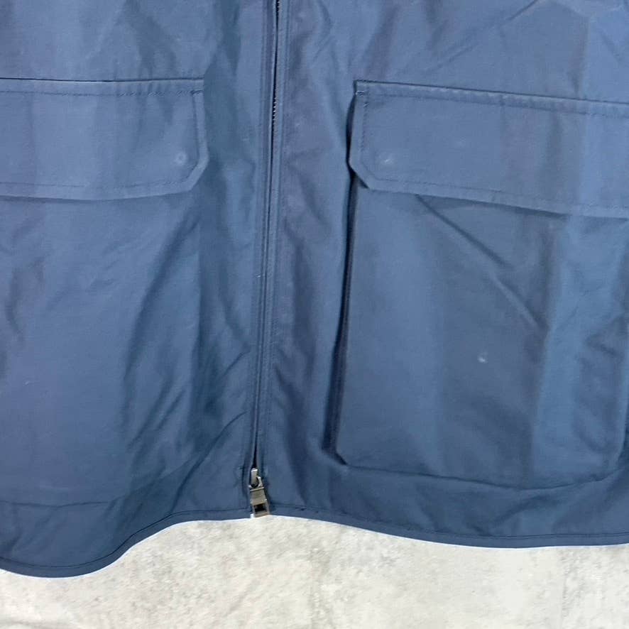 PETER MILLAR Men's Navy Waxed Cotton Safari Water Resistant Full-Zip Jacket SZ L