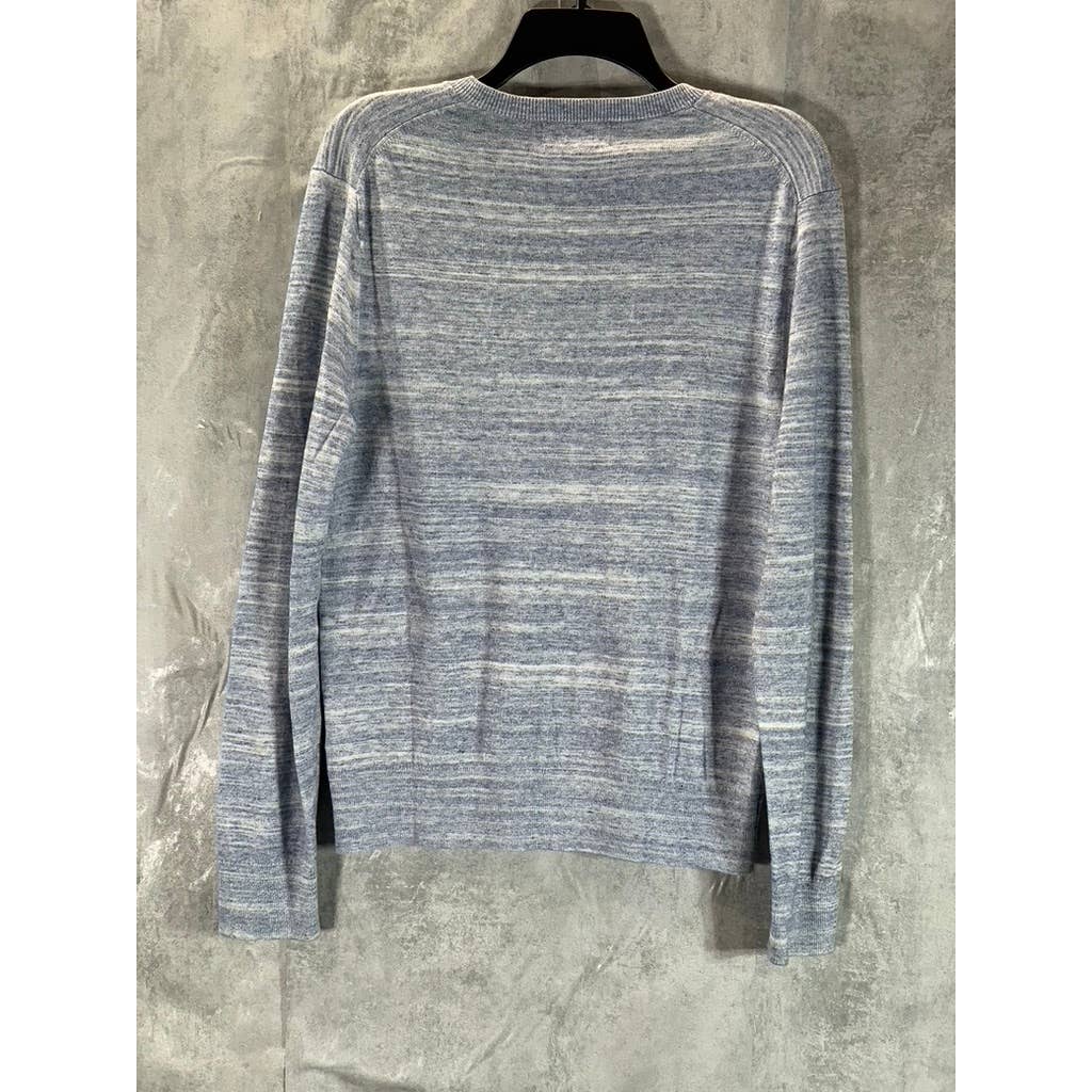 BANANA REPUBLIC Men's Blue Marled V-Neck Luxe Pullover Sweater SZ S