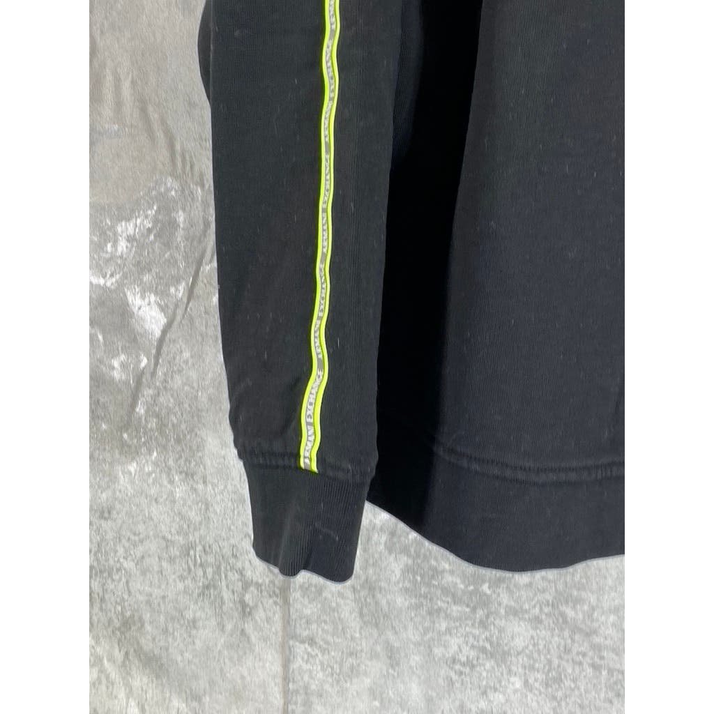A|X ARMANI EXCHANGE Women's Black Striped Crewneck Pullover Sweatshirt SZ XL