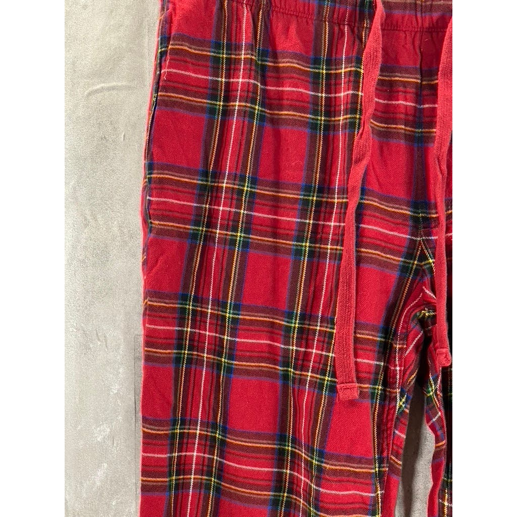ABERCROMBIE & FITCH Men's Red Plaid Flannel Jogger Pajama Pants SZ XL