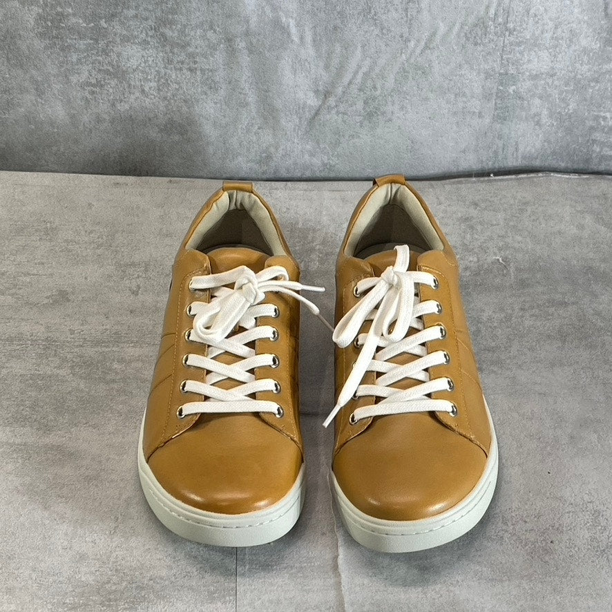 SOFTWALK Women's Camel Leather Athens Round-Toe Lace-Up Sneakers SZ 9