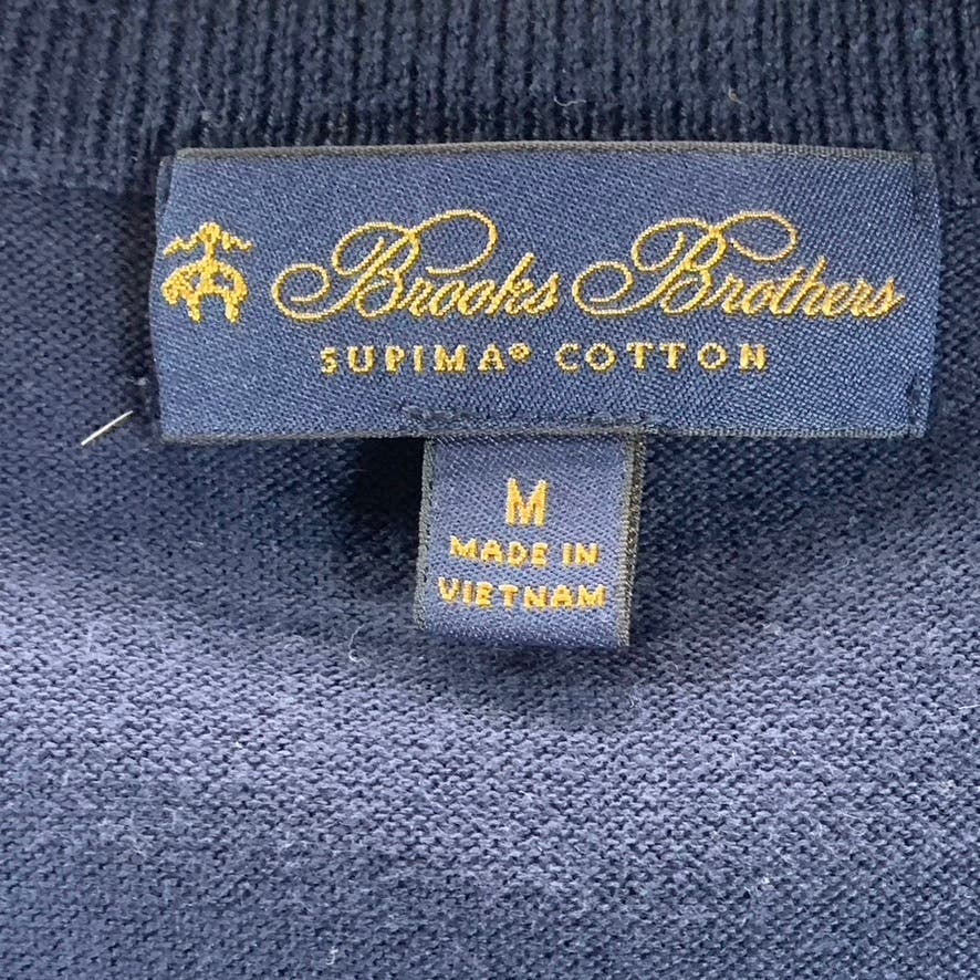 BROOKS BROTHERS Men's Navy Supima Cotton V-Neck Sweater Vest SZ M