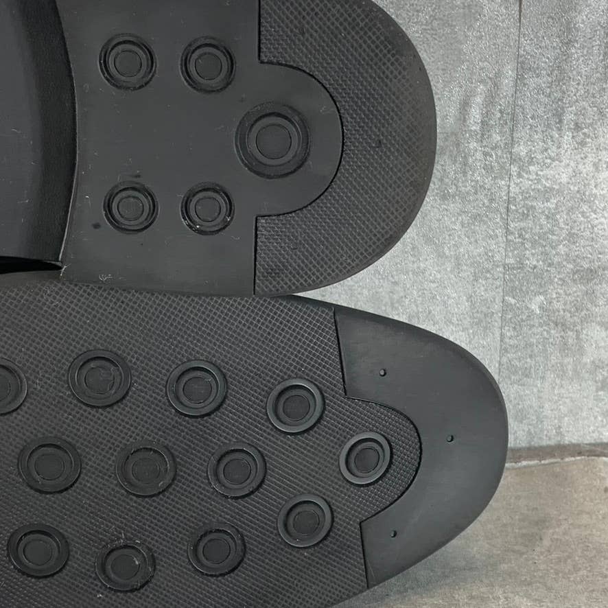 VANCE CO. Men's Black Faux Leather Vincent Plain Toe Lace-Up Oxfords SZ 10