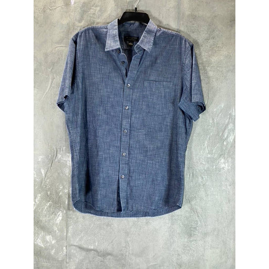 BANANA REPUBLIC Men's Blue Chambray Standard-Fit Soft Wash Button-Up Shirt SZ L