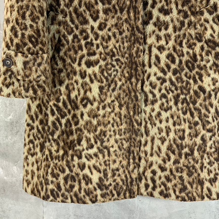 J.CREW Women's Snow Leopard Wool-Blend Double Leopard Topcoat SZ 2