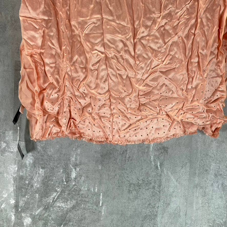INC INTERNATIONAL CONCEPTS Women's Peach Gemstone Embellished Trim Wrap SZ OS