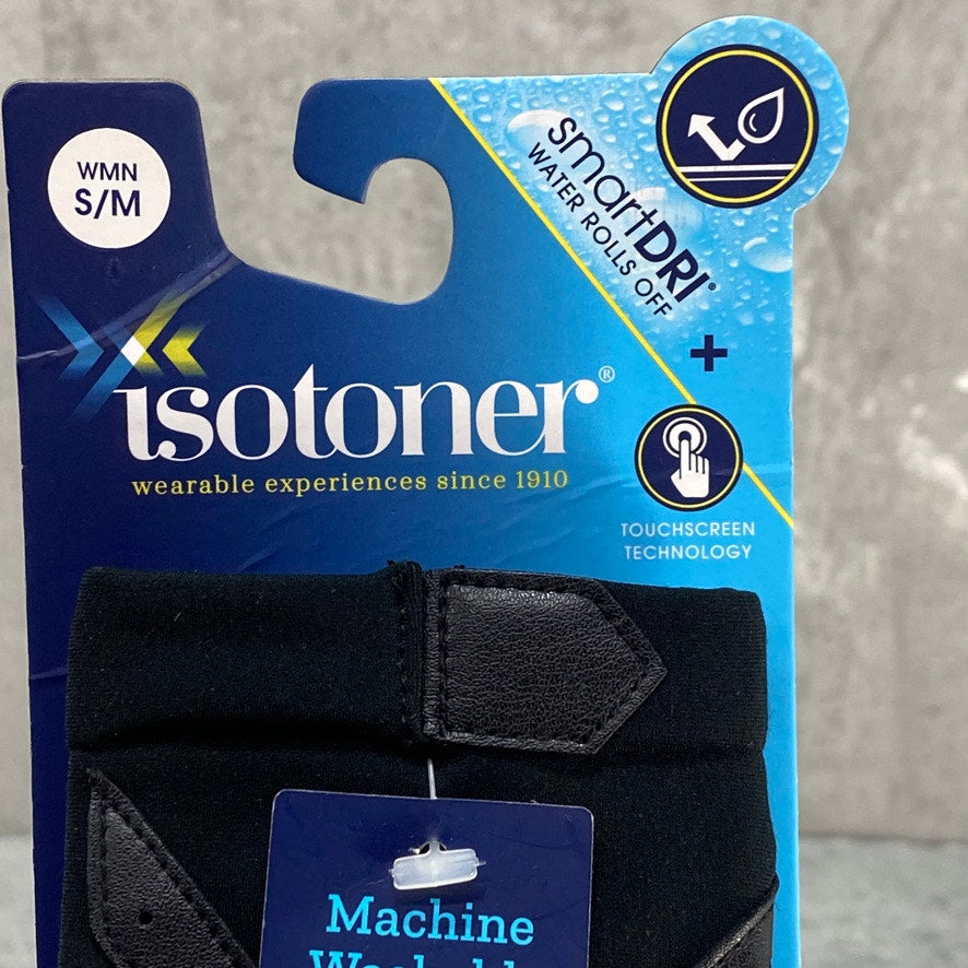 ISOTONER Signature Black SmartDRI Chevron Stretch Gloves SZ S/M