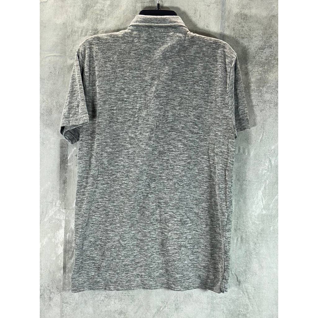 FAHERTY BRAND Men's Heather Grey 3-Button Short-Sleeve Polo Shirt SZ M