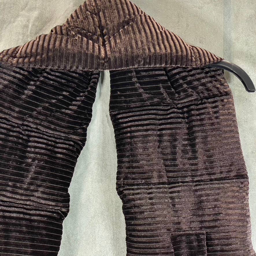 STEVE MADDEN Women's Brown Pull-Through Ribbed Velvet Puffer Scarf SZ OS