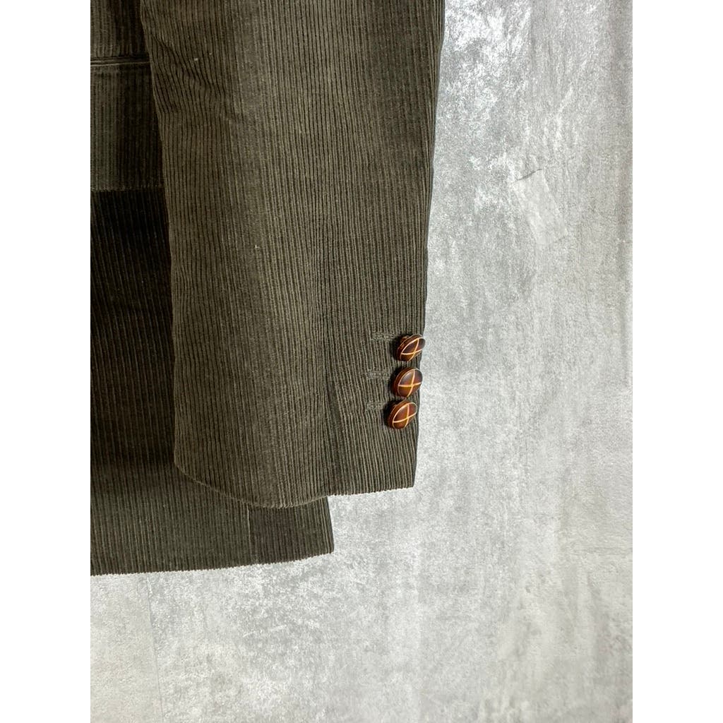 TASSO ELBA Men's Brown Corduroy Two-Button Blazer SZ M