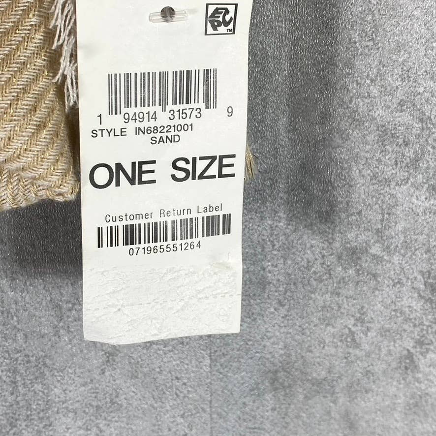 INC INTERNATIONAL CONCEPTS Women's Sand Two-Tone Shine Scarf SZ OS