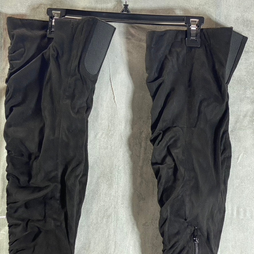 JOURNEE COLLECTION Women's Wide Calf Black Fantasia Over-The-Knee Stiletto Boots