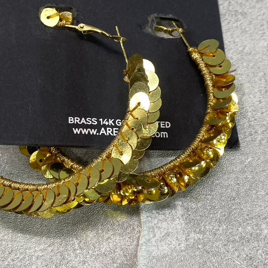 AREA STARS Women's 2-Tone Gold Sequin Hoop Earrings