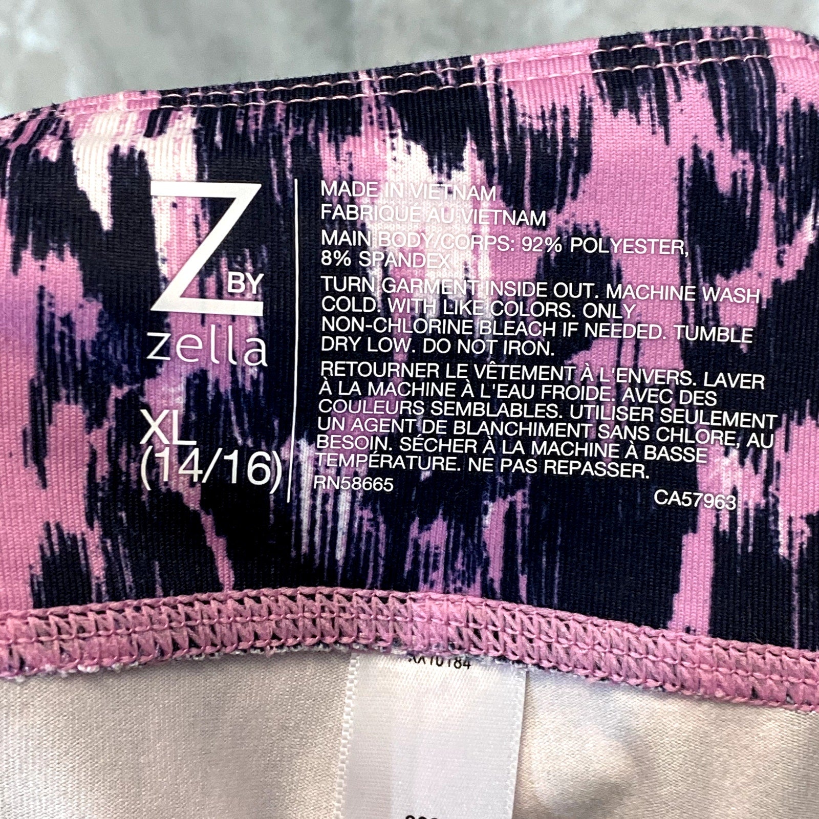 Z BY ZELLA Girl's Purple Opera Saker Print High-Rise Pull-On Cropped Leggings SZ XL