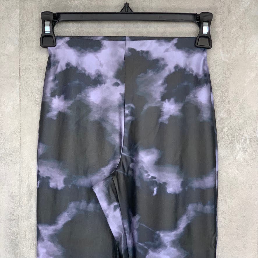 TOPSHOP Petite Black/Purple Tie-Dye Wide Leg Pull-on Pants SZ 2