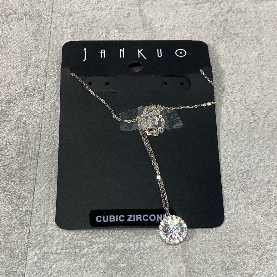 JANKUO Women's Cubic Zirconia Round Pendant Necklace