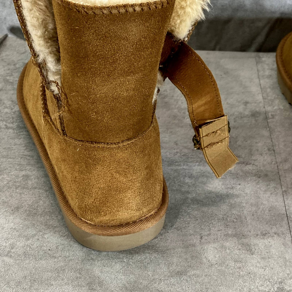 STYLE & CO Women's Chestnut Teenyy Cold-Weather Faux-Fur Spilt-Shaft Boots SZ 10