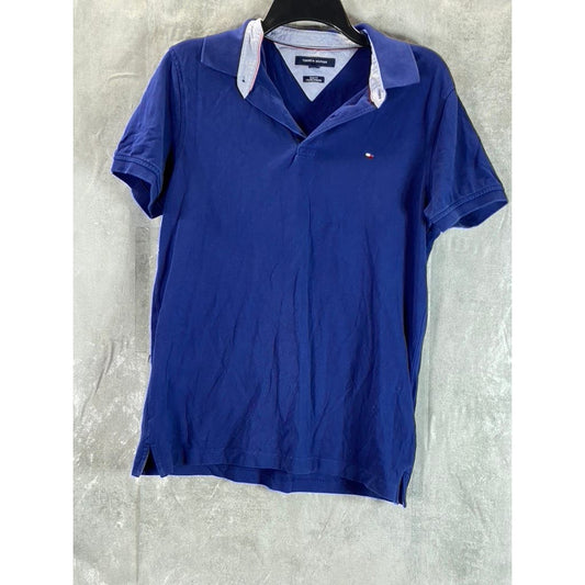 TOMMY HILFIGER Men's Blue Slim-Fit Short Sleeve Polo Shirt SZ M