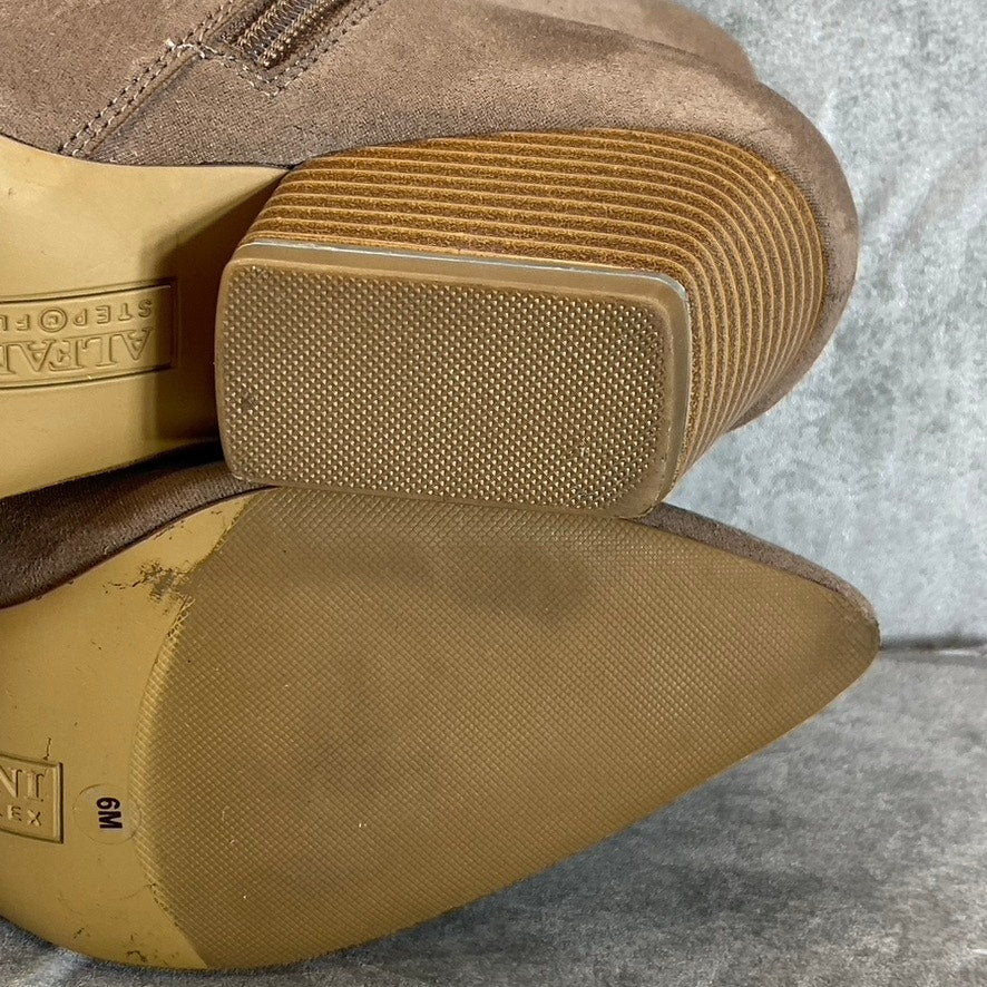 ALFANI Step N’ Flex Women’s Cognac Armena Pointed-Toe Side-Zip Booties SZ 6