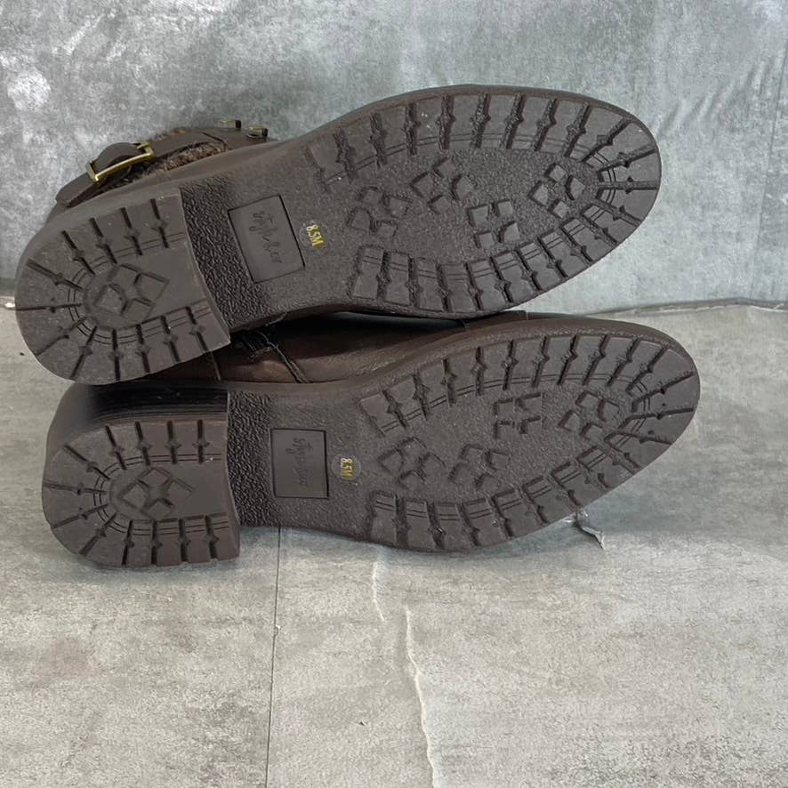 STYLE & CO Women's Chocolate Gaiel Lace-Up Cold-Weather Lug-Sole Boots SZ 8.5