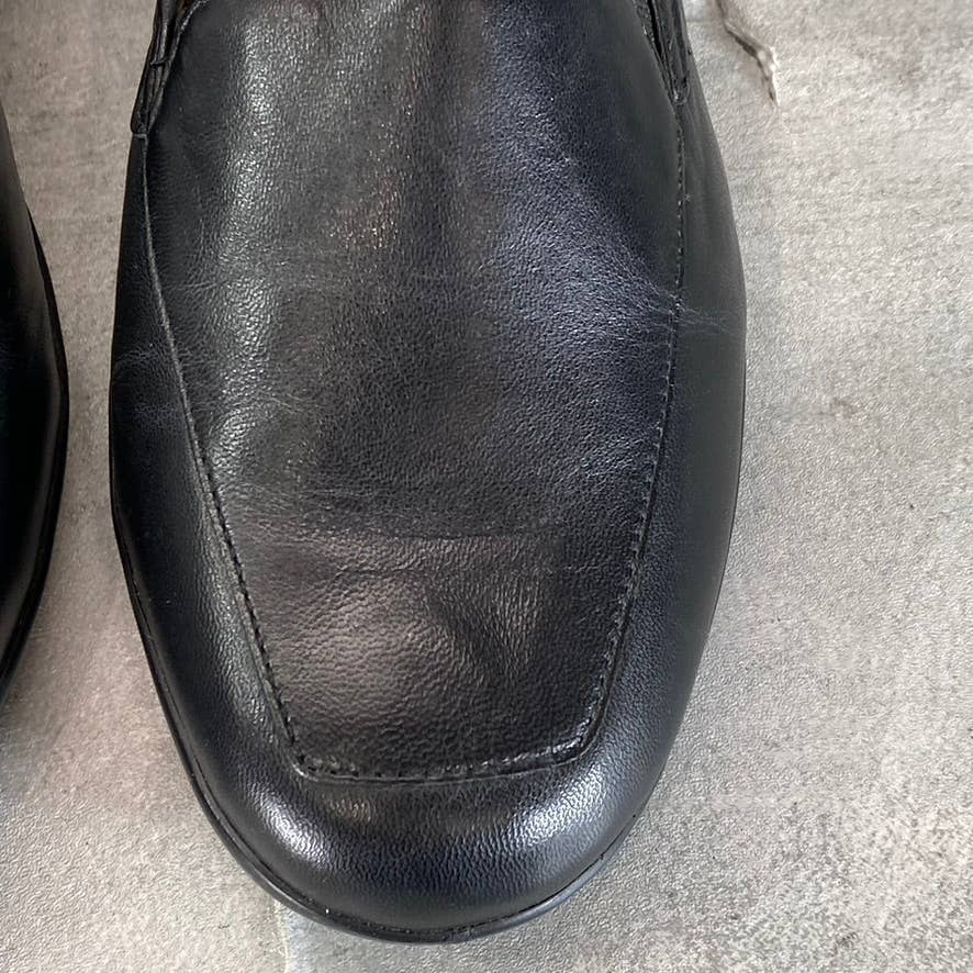 EASY SPIRIT Women's Black Leather Devitt Round-Toe Slip-On Loafer Flats SZ 10