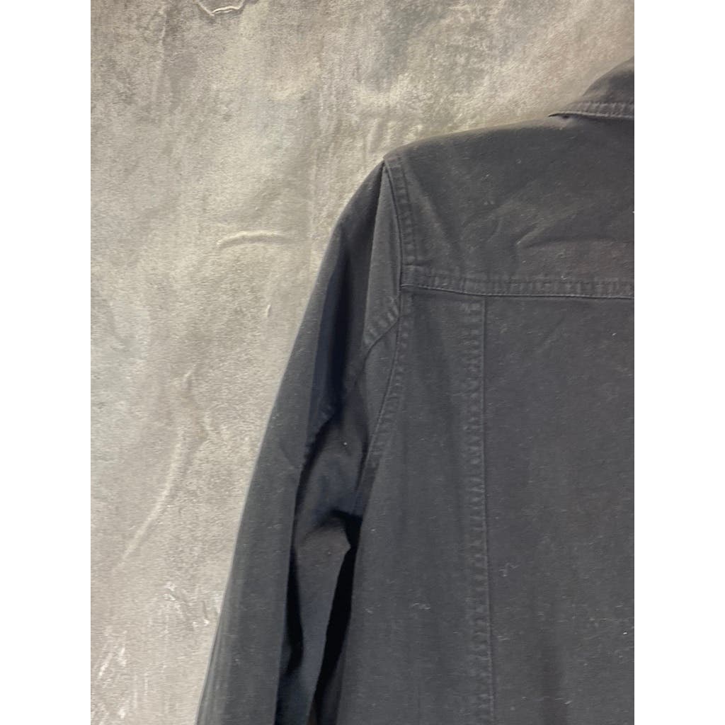 J BRAND Women's Black Solid Arkin Long Sleeve Zipper-Hem Playsuit SZ L