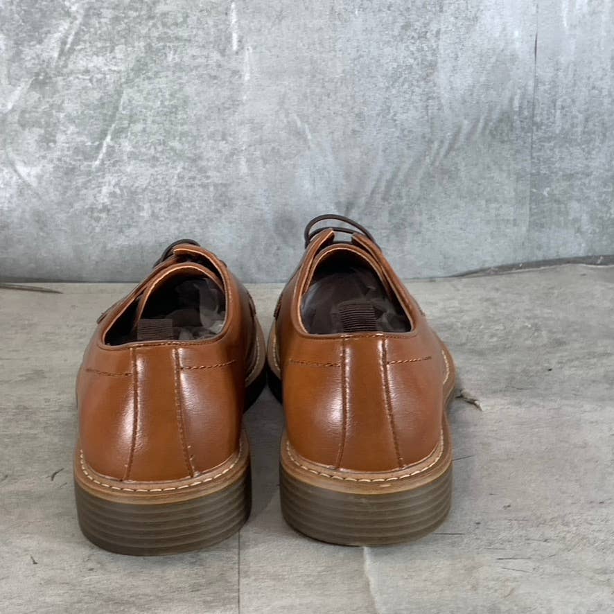 NICK GRAHAM Men's Brown Faux-Leather Dylan Lace-Up Oxfords SZ 8