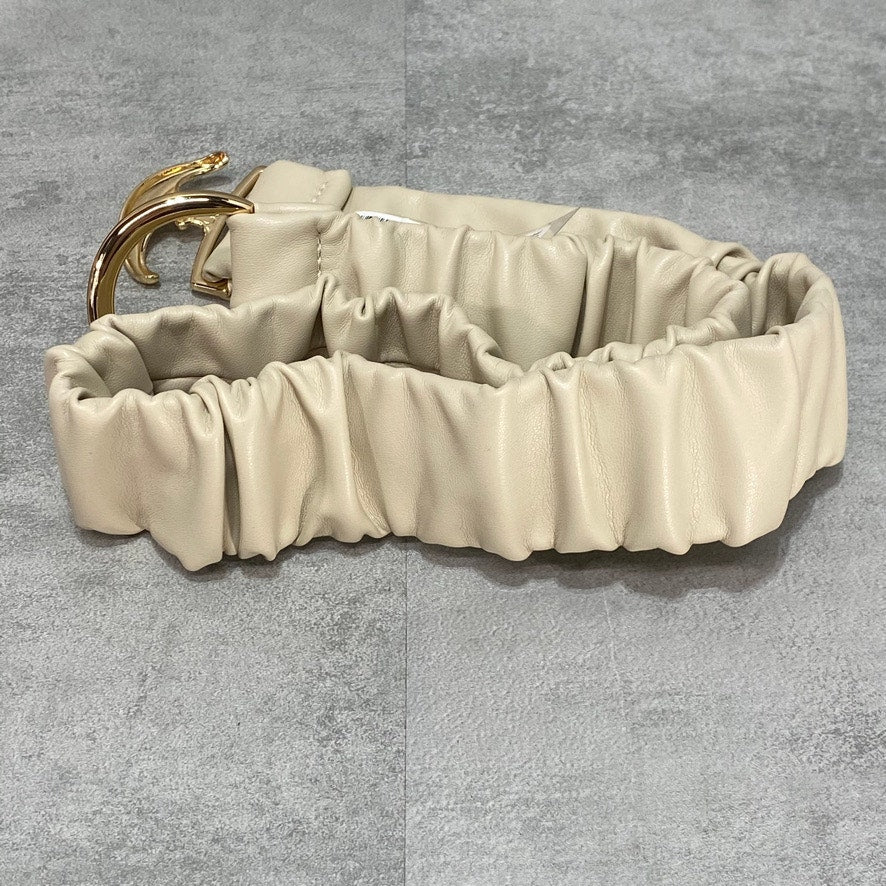 STEVE MADDEN Bone Wide Ruched Belt SZ L/XL (34")