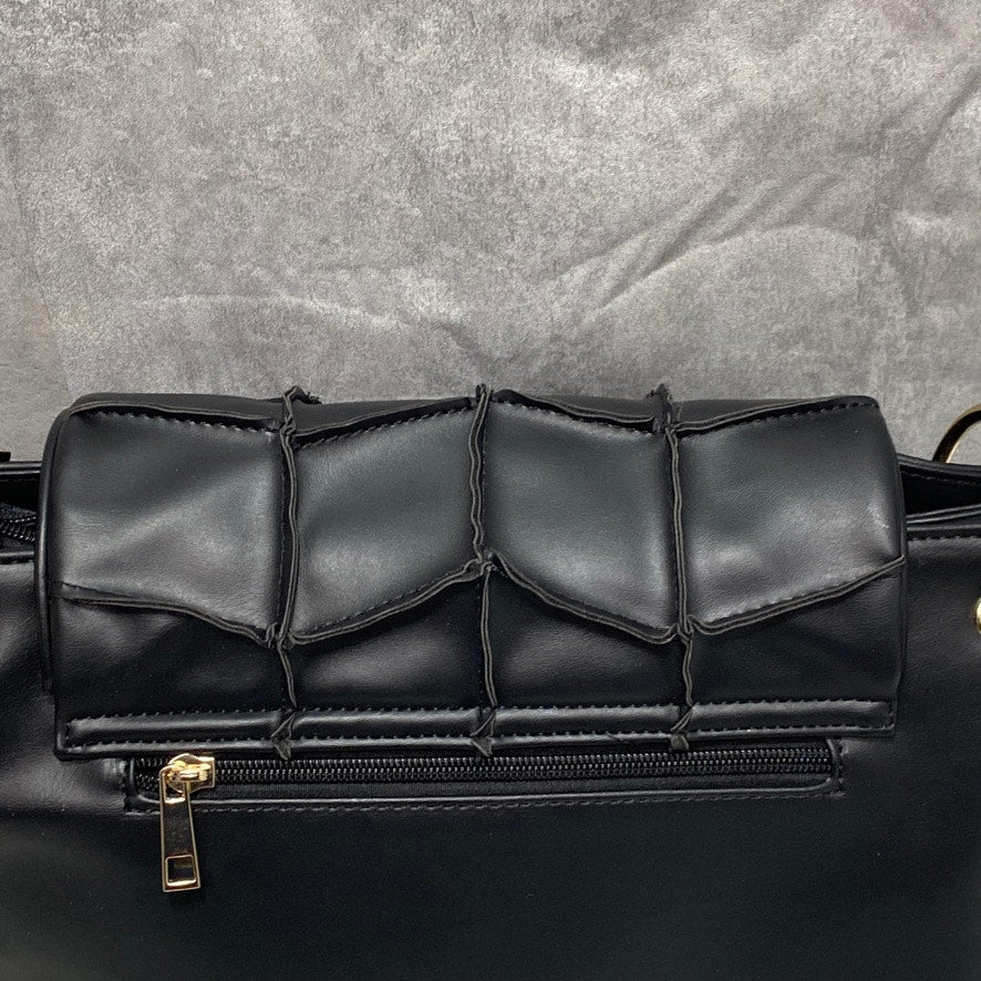 TRUE LOVE Black Textured Large Flap Purse