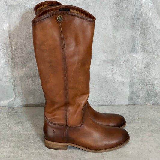 FRYE Cognac Brown Leather Melissa Button 2 Pull On Riding Boot SZ 6 B 3475449