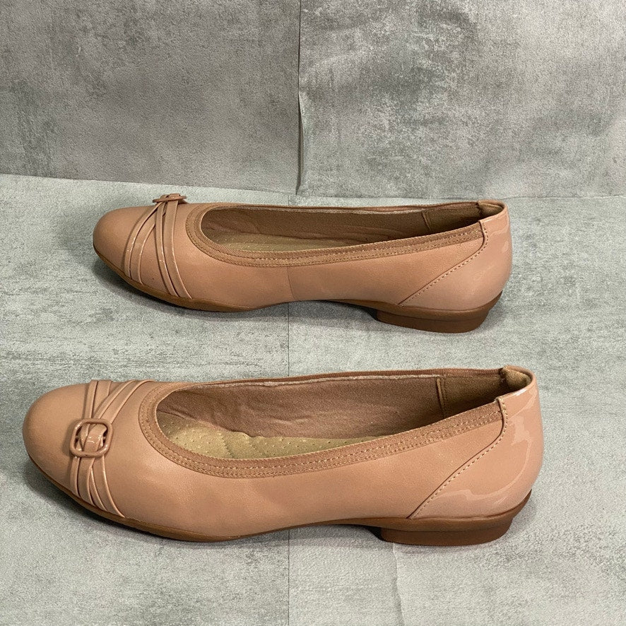 CLARKS Collection Tan Sara Tulip Slip-On Ballet Flats SZ 10