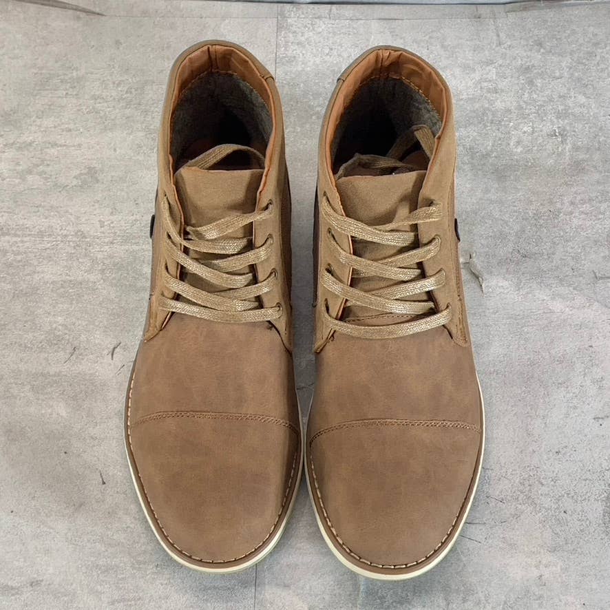 VANCE CO. Men's Tan Faux-Leather Austin Lace-Up Chukka Boot SZ 9