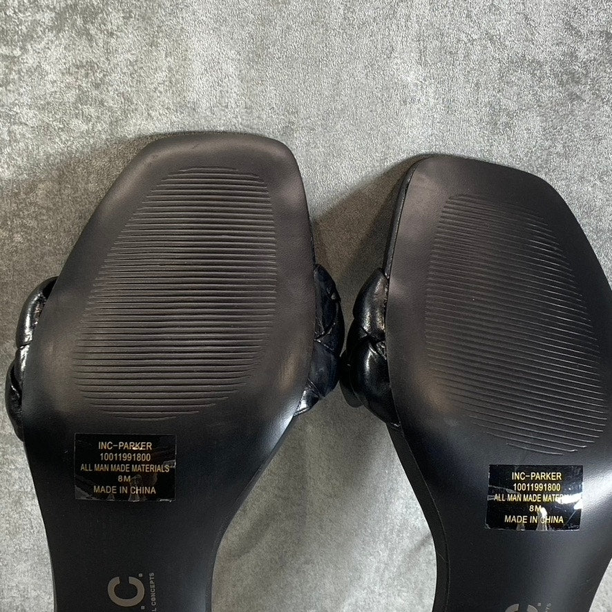 INC INTERNATIONAL CONCEPTS Women's Black Smooth Parker Woven Slide Sandals SZ 8