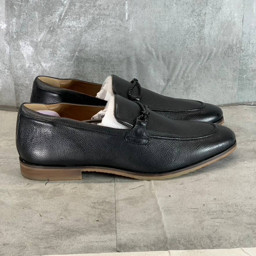 THOMAS & VINE Men's Black Leather Clayton Lace-Up Derby Shoes SZ 12