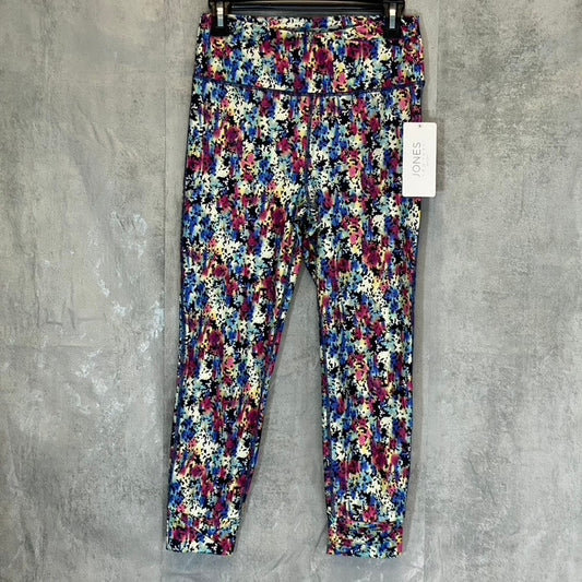 JONES NEW YORK Women's Floral Stream/Multicolor Printed High-Rise Pull-On Crop Leggings SZ M