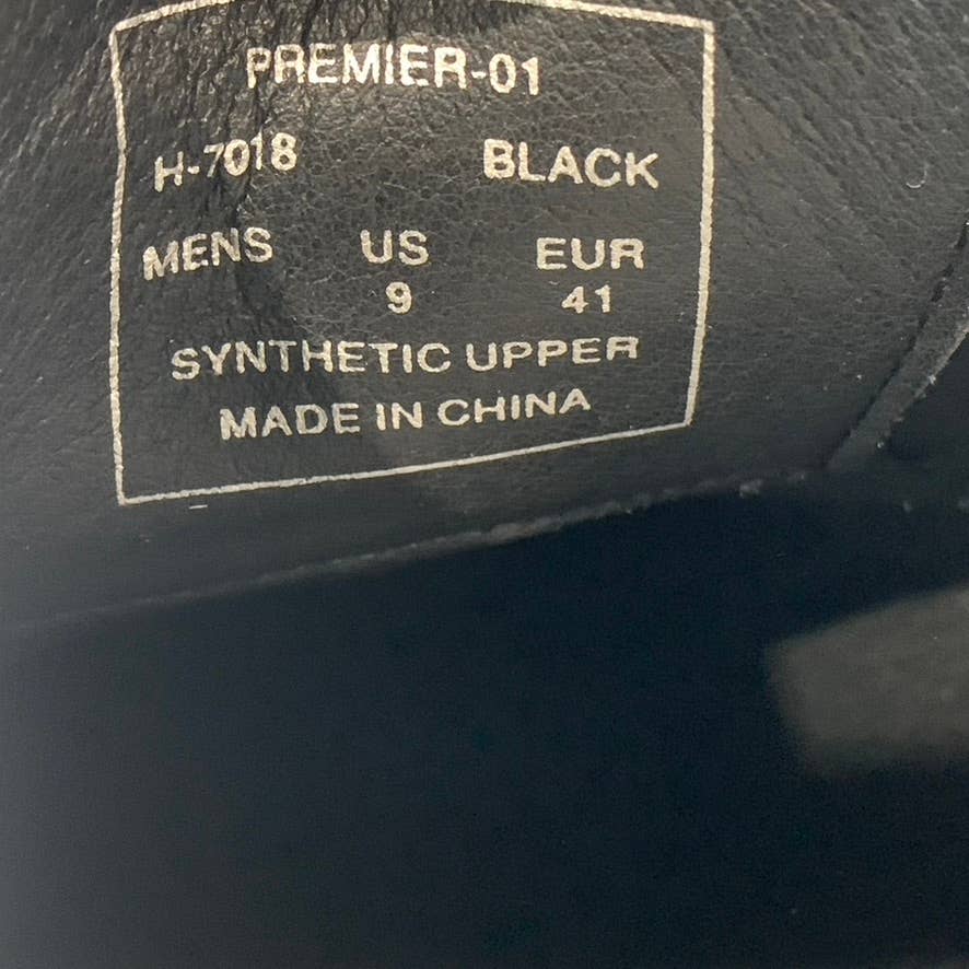 ASTON MARC Men's Black Faux Leather Premier Lace-Up Dress Shoes SZ 9