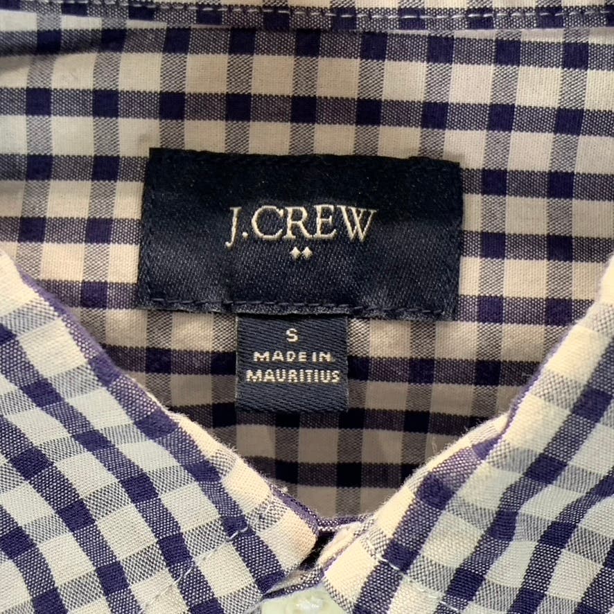 J.CREW Men's Navy/White Mini Check Button-Up Long Sleeve Shirt SZ S