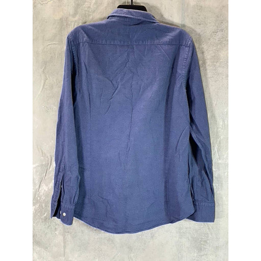 MASSIMO DUTTI Men's Navy Regular-Fit Button-Up Long Sleeve Shirt SZ M