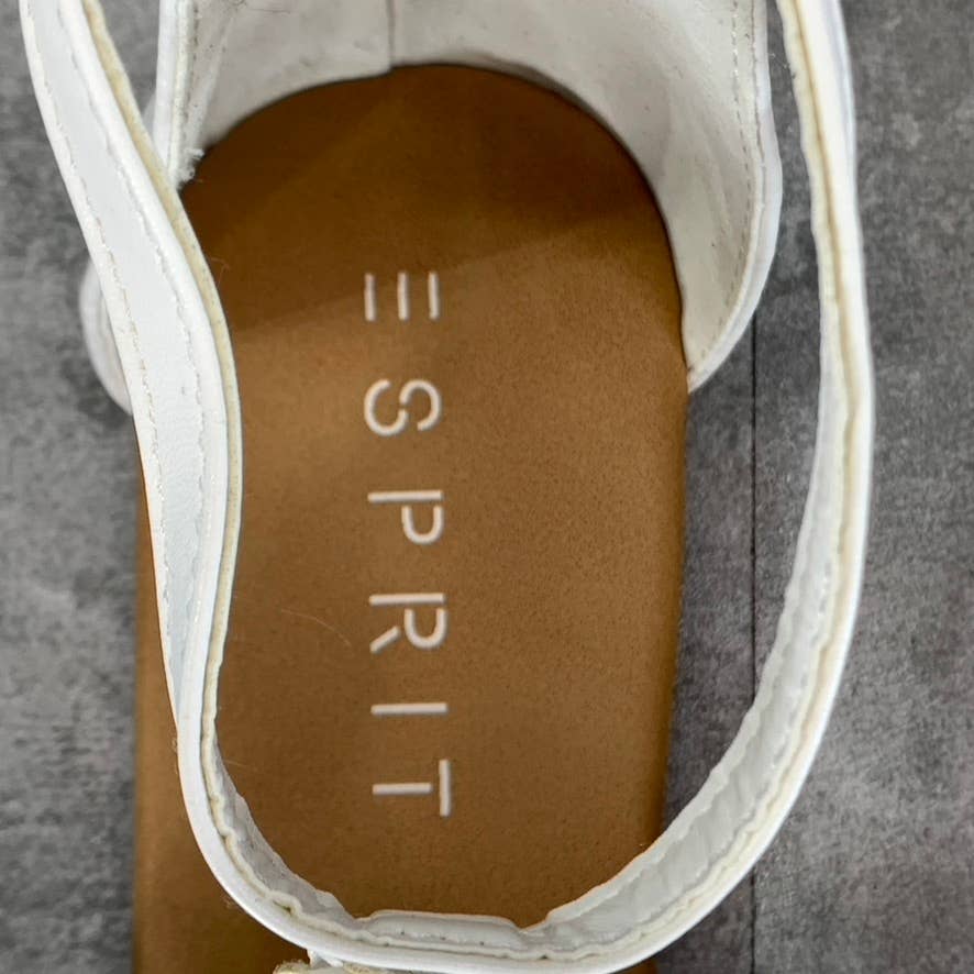 ESPRIT Girl's White Darcy-G Floral Strappy Back-Zip Flat Sandals SZ 3