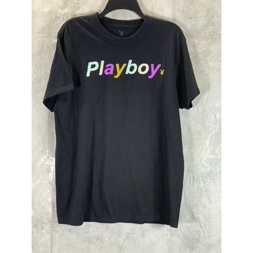PLAYBOY Men's Multicolor Logo Crewneck Short-Sleeve T-Shirt SZ XL