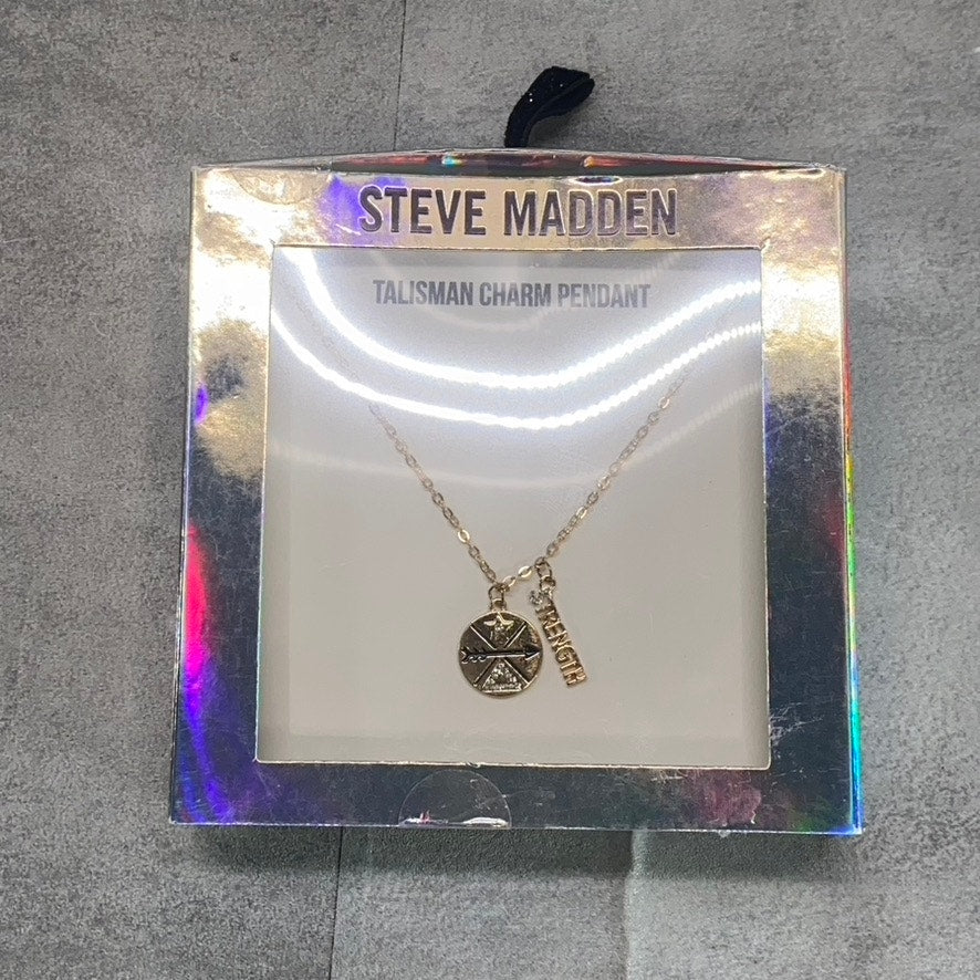 STEVE MADDEN Women's Gold Plated Talisman Strength Charm Pendant